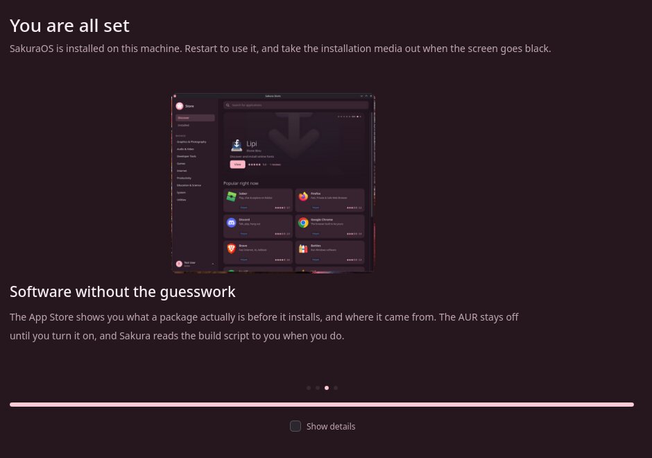 The finished screen, saying You are all set